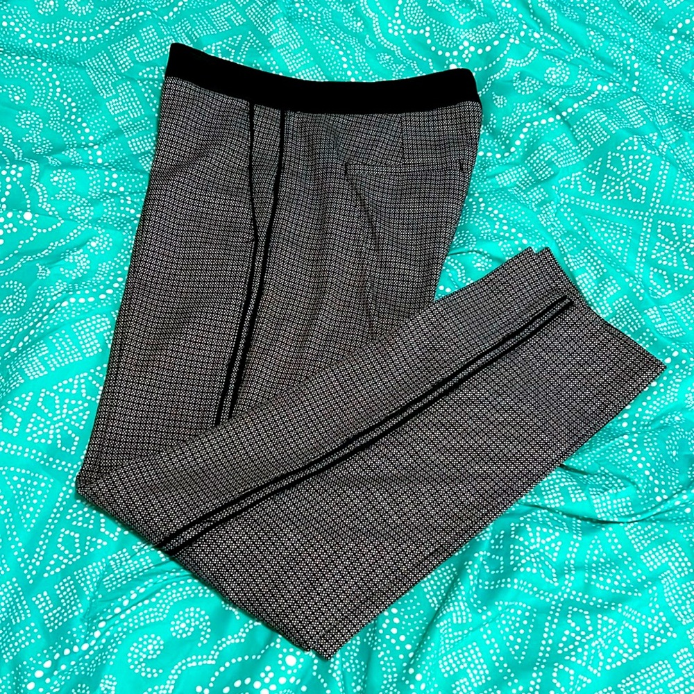 Banana Republic Jacquard Slim Straight Leg Crop Ankle Pants Black